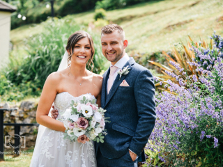 Bickley Mill wedding photographer_-10 Natural bride and groom portrait in the garden at Bickley Mill captured my Memories & Milestones Photography
