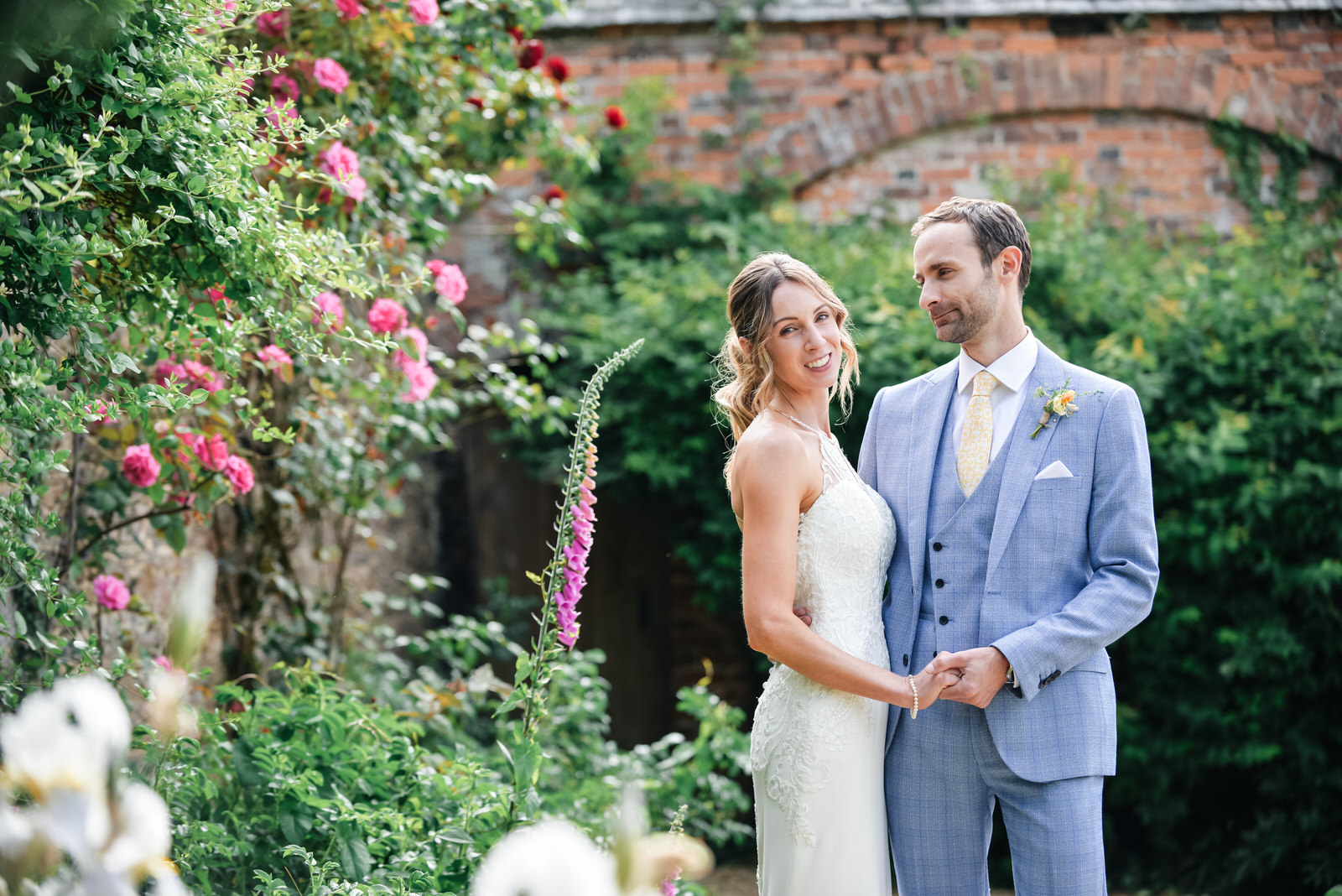 Kingston Estate Wedding Photographer bride and groom in the garden